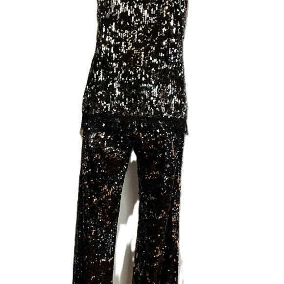 SADEY With Love Two-Piece Sequin Pantsuit-Made in Italy- Size 42 IT - Picture 2 of 10
